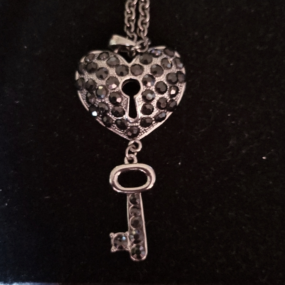 Gothic Gunmetal Black Heart Pendant